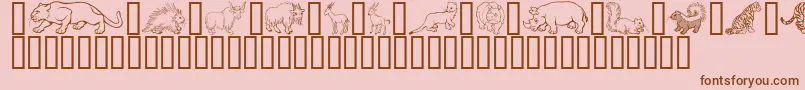 Шрифт GeWildKingdomPToZ – коричневые шрифты на розовом фоне