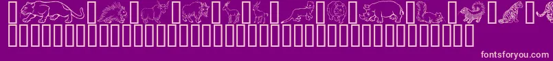 フォントGeWildKingdomPToZ – 紫の背景にピンクのフォント