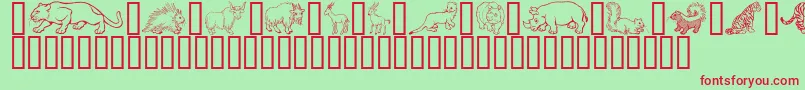 GeWildKingdomPToZ Font – Red Fonts on Green Background