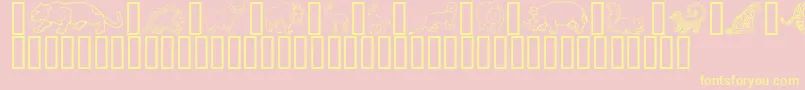 GeWildKingdomPToZ Font – Yellow Fonts on Pink Background