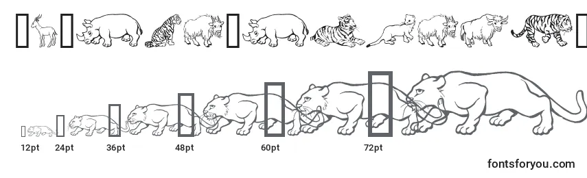 Tamaños de fuente GeWildKingdomPToZ