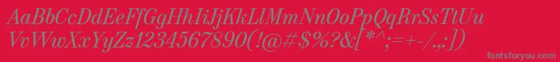HeneczekItalic Font – Gray Fonts on Red Background