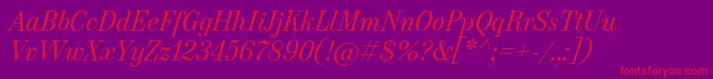 HeneczekItalic Font – Red Fonts on Purple Background