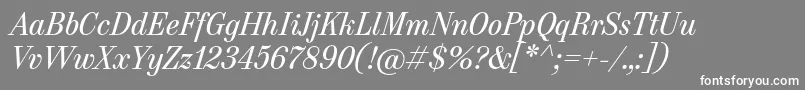 フォントHeneczekItalic – 灰色の背景に白い文字