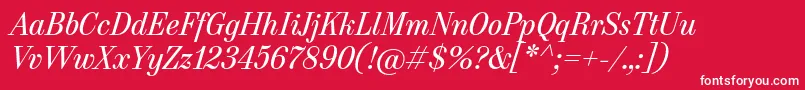 HeneczekItalic Font – White Fonts on Red Background