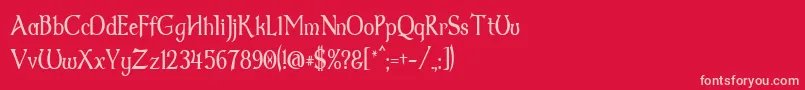 Dumbledor2Thin Font – Pink Fonts on Red Background