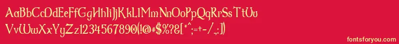 Dumbledor2Thin Font – Yellow Fonts on Red Background