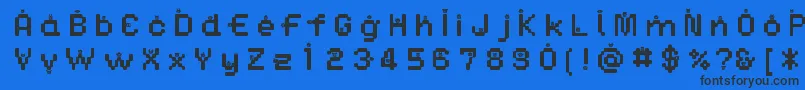 DustmonstersMedium Font – Black Fonts on Blue Background