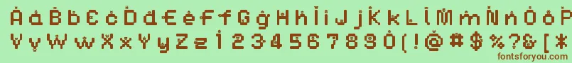 DustmonstersMedium Font – Brown Fonts on Green Background