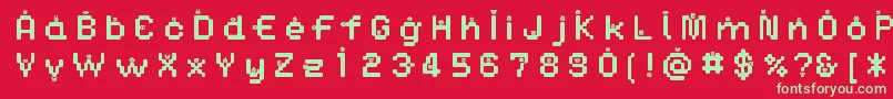 DustmonstersMedium Font – Green Fonts on Red Background