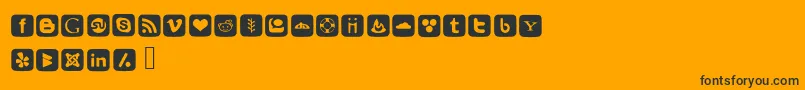 SocialFontIcons Font – Black Fonts on Orange Background