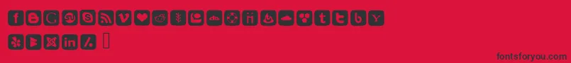 SocialFontIcons Font – Black Fonts on Red Background