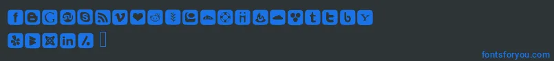 SocialFontIcons Font – Blue Fonts on Black Background