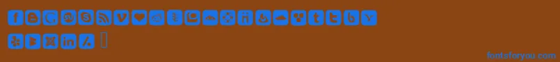 SocialFontIcons Font – Blue Fonts on Brown Background