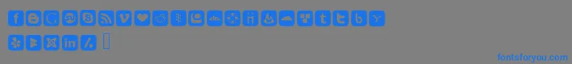 SocialFontIcons Font – Blue Fonts on Gray Background
