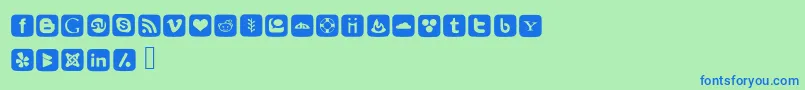 SocialFontIcons Font – Blue Fonts on Green Background
