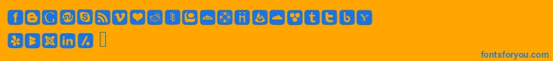 SocialFontIcons Font – Blue Fonts on Orange Background