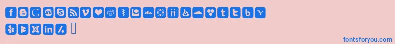 SocialFontIcons Font – Blue Fonts on Pink Background