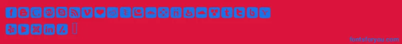 SocialFontIcons Font – Blue Fonts on Red Background
