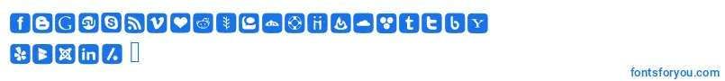 Czcionka SocialFontIcons – niebieskie czcionki na białym tle