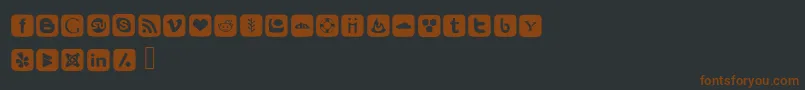 SocialFontIcons Font – Brown Fonts on Black Background