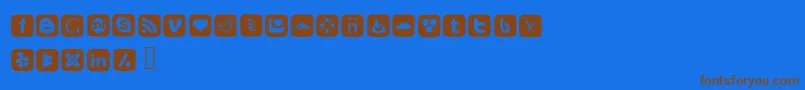 SocialFontIcons Font – Brown Fonts on Blue Background