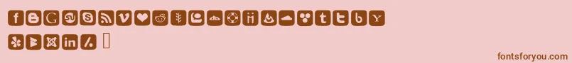 SocialFontIcons Font – Brown Fonts on Pink Background
