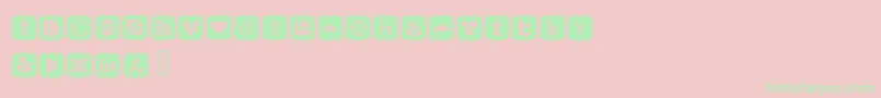 SocialFontIcons Font – Green Fonts on Pink Background