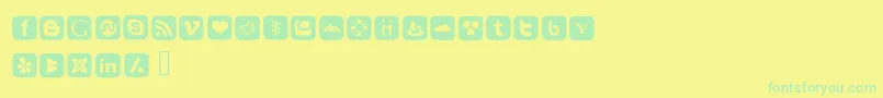 SocialFontIcons Font – Green Fonts on Yellow Background