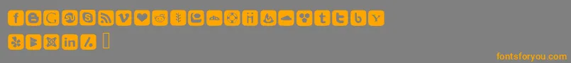 SocialFontIcons Font – Orange Fonts on Gray Background