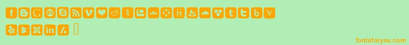 SocialFontIcons Font – Orange Fonts on Green Background