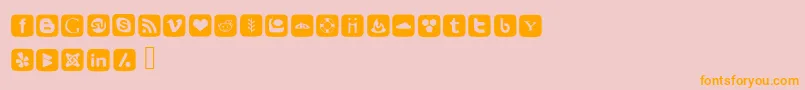 SocialFontIcons Font – Orange Fonts on Pink Background