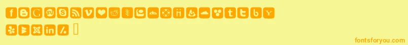 SocialFontIcons Font – Orange Fonts on Yellow Background