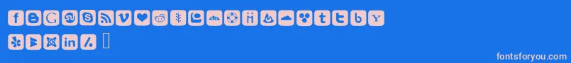 SocialFontIcons Font – Pink Fonts on Blue Background