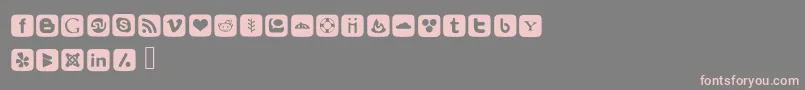 SocialFontIcons Font – Pink Fonts on Gray Background