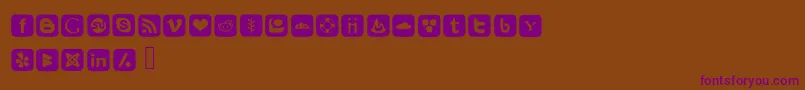 SocialFontIcons Font – Purple Fonts on Brown Background