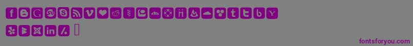 SocialFontIcons Font – Purple Fonts on Gray Background