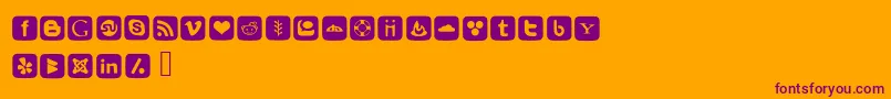 SocialFontIcons Font – Purple Fonts on Orange Background