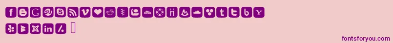 SocialFontIcons Font – Purple Fonts on Pink Background