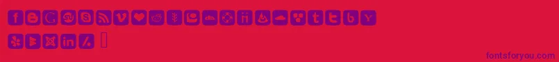 SocialFontIcons Font – Purple Fonts on Red Background