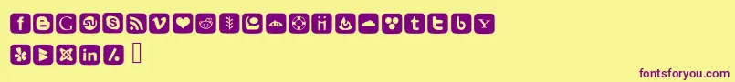SocialFontIcons Font – Purple Fonts on Yellow Background