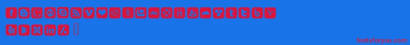 SocialFontIcons Font – Red Fonts on Blue Background