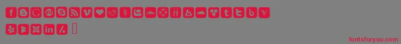 SocialFontIcons Font – Red Fonts on Gray Background