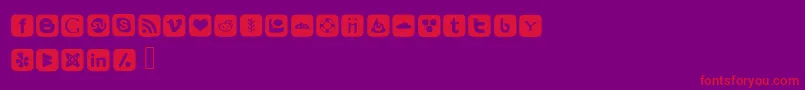 SocialFontIcons Font – Red Fonts on Purple Background