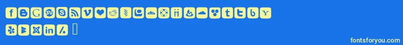 SocialFontIcons Font – Yellow Fonts on Blue Background