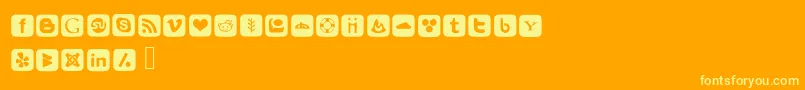 SocialFontIcons Font – Yellow Fonts on Orange Background