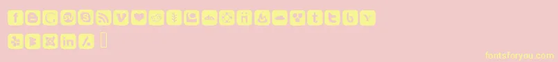 SocialFontIcons Font – Yellow Fonts on Pink Background