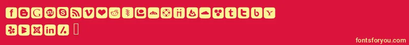 SocialFontIcons Font – Yellow Fonts on Red Background