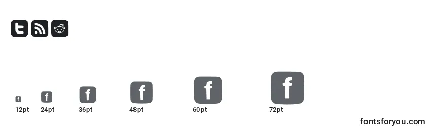SocialFontIcons Font Sizes