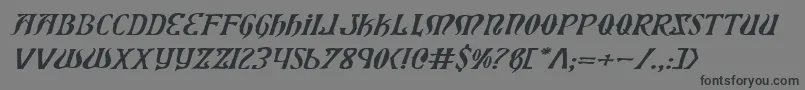 XiphosExpandedItalic Font – Black Fonts on Gray Background